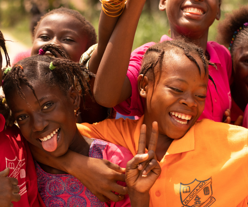 African black children smiling