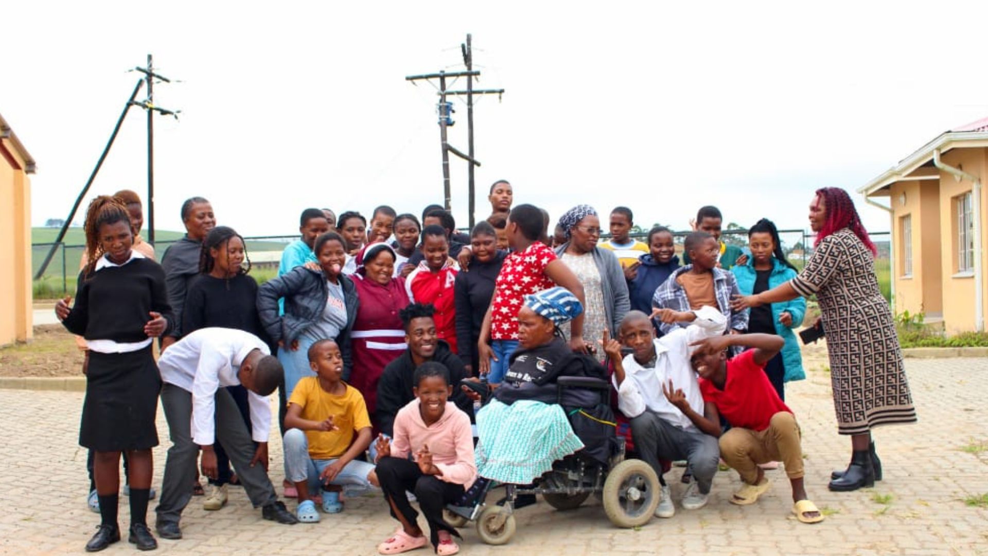 Black African people support community care distribution